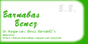 barnabas bencz business card